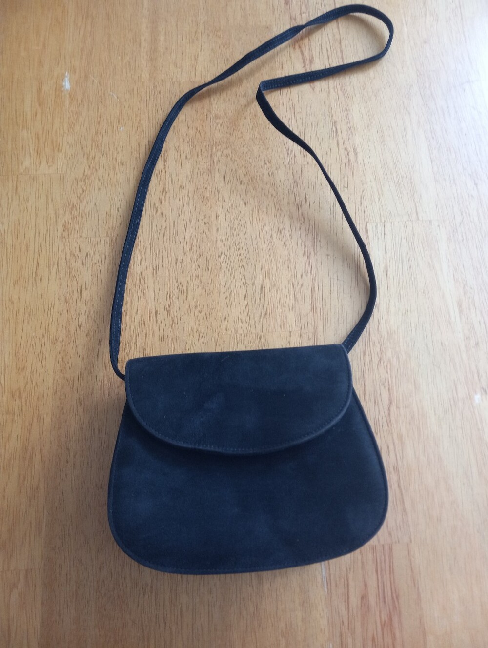 Bocci Classic Black Italian Suede Crossbody Bag With Gold Hardware Sezane Like